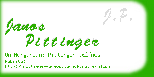 janos pittinger business card